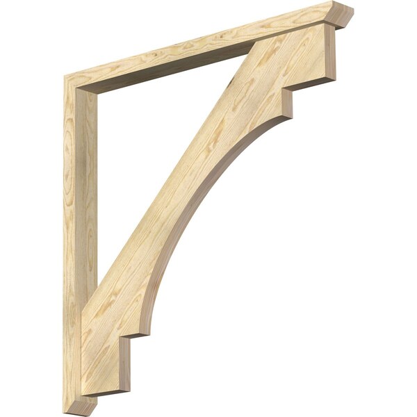 Ekena Millwork Merced Slat Rough Sawn Bracket w/ Offset Brace, Douglas Fir, 4"W x 42"D x 42"H BKT0402X42X42MRC06RDF - main